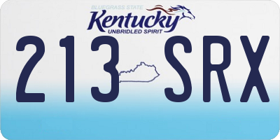 KY license plate 213SRX