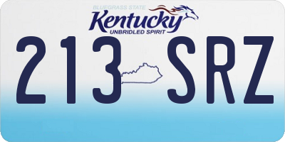 KY license plate 213SRZ