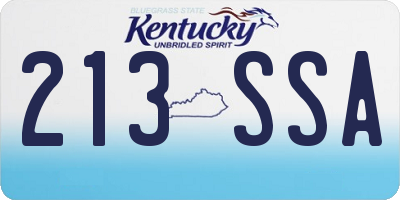 KY license plate 213SSA