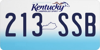 KY license plate 213SSB
