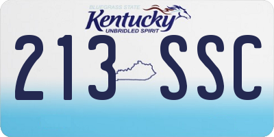 KY license plate 213SSC
