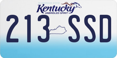 KY license plate 213SSD