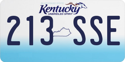 KY license plate 213SSE