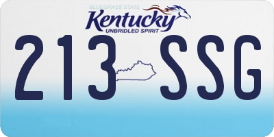 KY license plate 213SSG