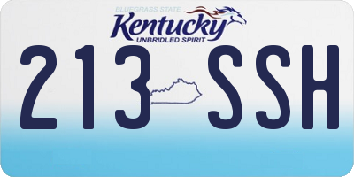 KY license plate 213SSH