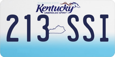 KY license plate 213SSI