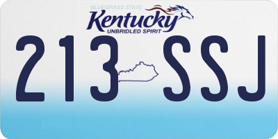 KY license plate 213SSJ