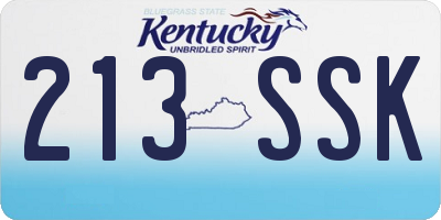 KY license plate 213SSK
