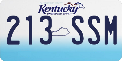 KY license plate 213SSM
