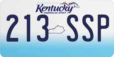 KY license plate 213SSP