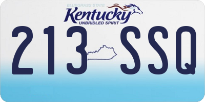 KY license plate 213SSQ