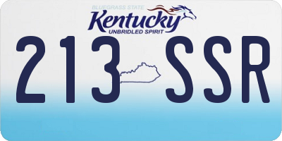KY license plate 213SSR