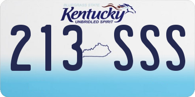 KY license plate 213SSS