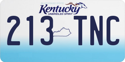 KY license plate 213TNC