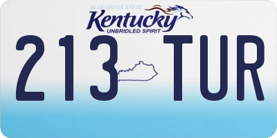 KY license plate 213TUR