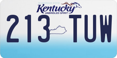 KY license plate 213TUW