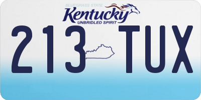 KY license plate 213TUX