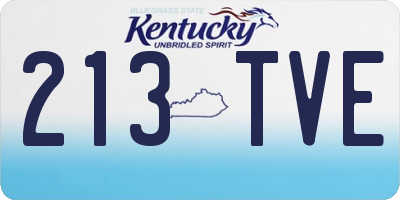 KY license plate 213TVE