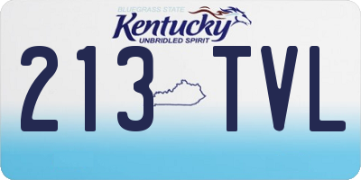 KY license plate 213TVL