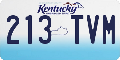 KY license plate 213TVM
