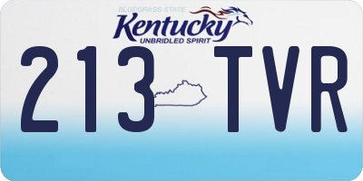 KY license plate 213TVR