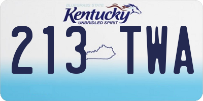 KY license plate 213TWA