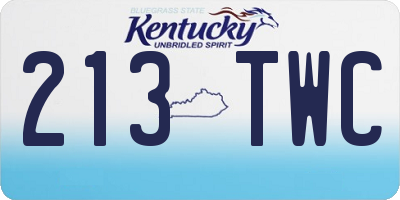 KY license plate 213TWC