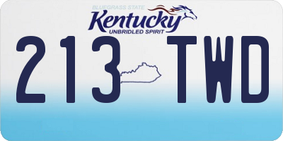 KY license plate 213TWD
