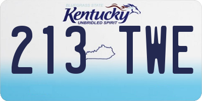 KY license plate 213TWE