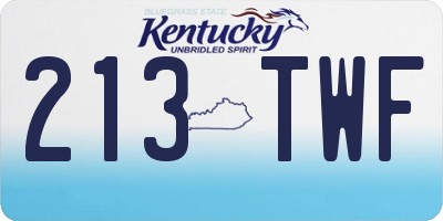 KY license plate 213TWF