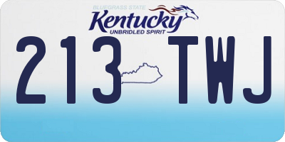 KY license plate 213TWJ