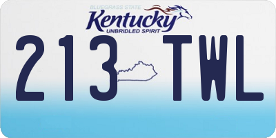 KY license plate 213TWL