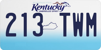 KY license plate 213TWM