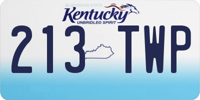 KY license plate 213TWP