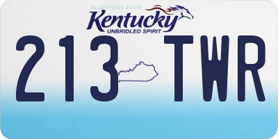KY license plate 213TWR
