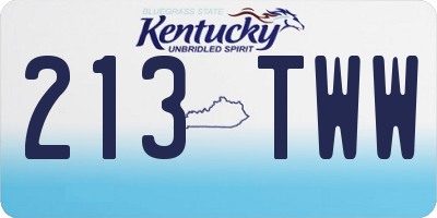 KY license plate 213TWW