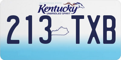 KY license plate 213TXB