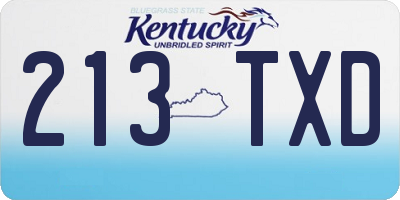 KY license plate 213TXD