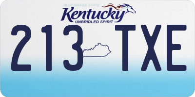 KY license plate 213TXE
