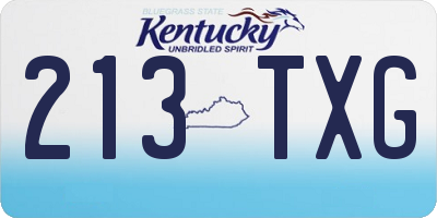 KY license plate 213TXG
