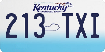 KY license plate 213TXI