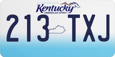 KY license plate 213TXJ