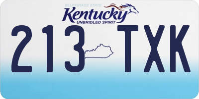 KY license plate 213TXK