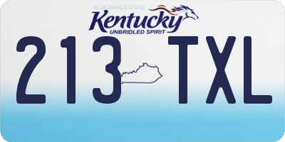 KY license plate 213TXL