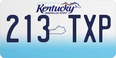 KY license plate 213TXP