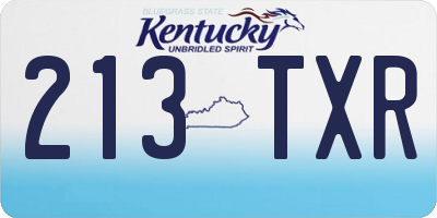 KY license plate 213TXR