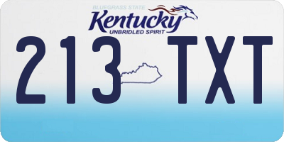KY license plate 213TXT
