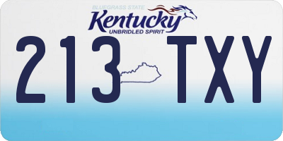 KY license plate 213TXY