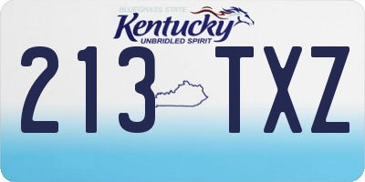 KY license plate 213TXZ