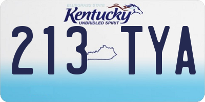 KY license plate 213TYA